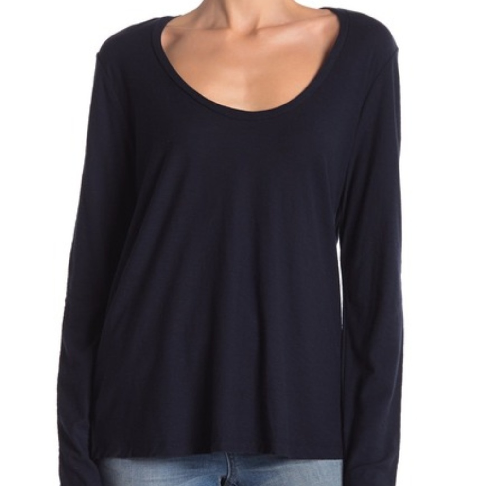 James Perse Long Sleeve Scoop Neck T-Shirt